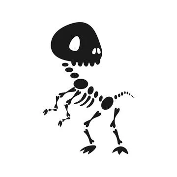 Stylized dinosaur skeleton standing on two legs Stock-Illustration