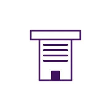 Stylized document building icon representing archives data records or busin.. Ilustración de archivo