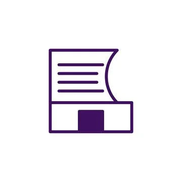 Stylized document icon with geometric forms symbolizes modern office work a.. Stock Illustration