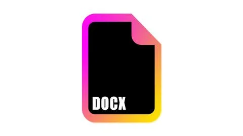 Stylized DOCX File Icon Stock Illustration