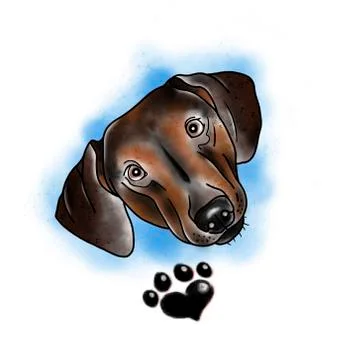 Stylized dog. Tattoo design. Stock Illustration