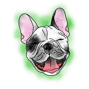 Stylized dog. Tattoo design. Stock Illustration