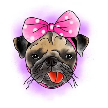 Stylized dog. Tattoo design. Stock Illustration