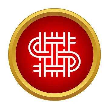 Stylized dollar sign icon representing digital money Illustrazione stock