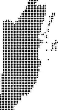 A stylized dot-matrix style graphic representation of the geographical map .. Stock Illustration