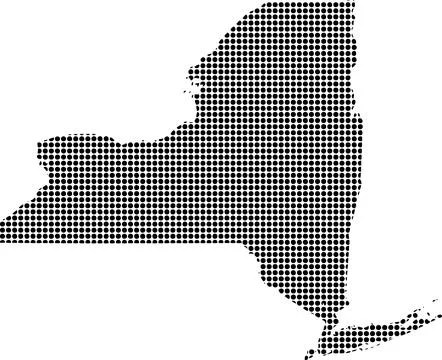A stylized dot pattern graphic representing the geographic map of a northea.. Stock Illustration