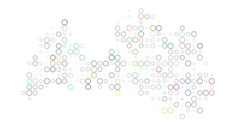 Stylized Dotted Latvia Map Art Stock Footage 312352745