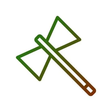 Stylized Double Axe Icon with Gradient Design Stock Illustration