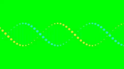 A stylized double helix dna strand graphic isolated on a vivid green backgrou Stock Footage 340263270