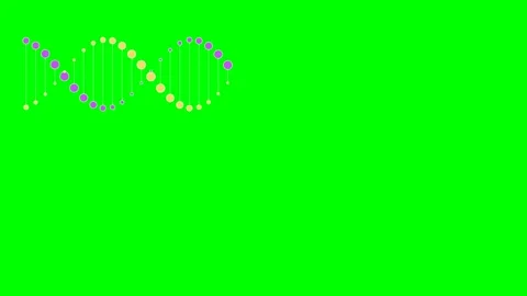 A stylized double helix dna strand icon isolated on a vivid green background Stock Footage 340901512