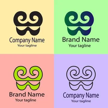 Stylized Double Swirl logo Stock Illustration