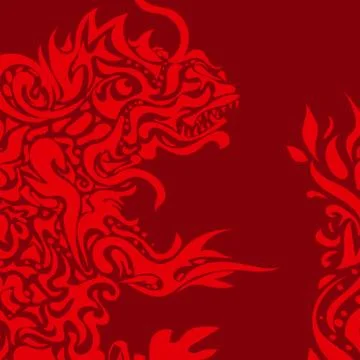 Stylized dragon tattoo Stock Illustration