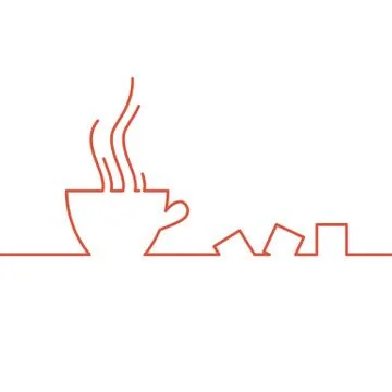 Stylized drawing of a coffee cup. Stock Illustration