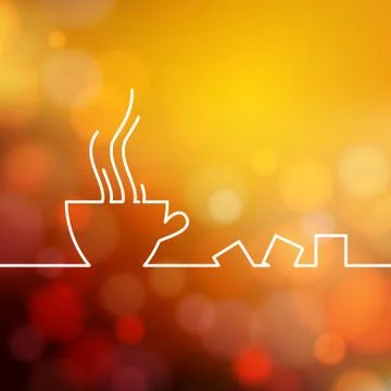 Stylized drawing of a coffee cup. Stock Illustration