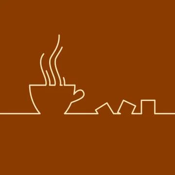 Stylized drawing of a coffee cup. Stock Illustration
