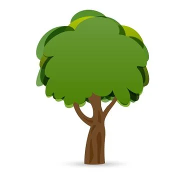 A stylized drawing of a green oak tree. illustration Illustrazione stock