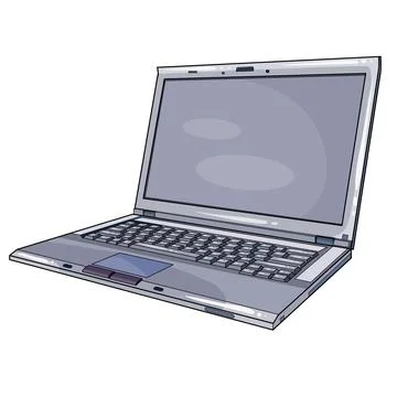 Stylized drawing of a laptop. Stock Illustration