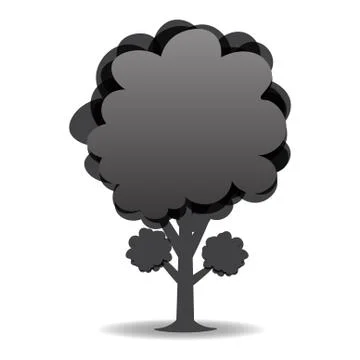 A stylized drawing of a tree. Black-and-white design. illustration Stock Illustration