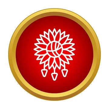 Stylized dreamcatcher icon with sunflower shape 스톡 일러스트