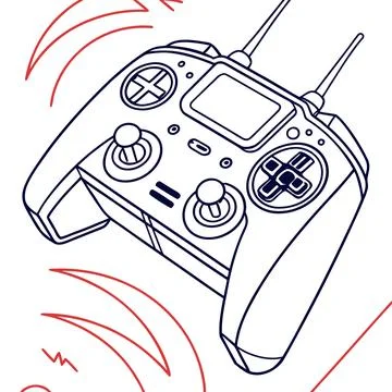 Stylized Drone Remote Controller Line Art Technology Stock Illustration
