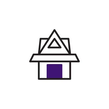 Stylized dwelling facade showcasing minimalist geometric form and contempor.. Ilustración de archivo
