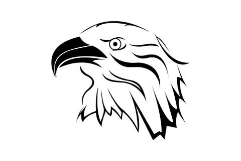 Stylized eagle head logo Illustrazione stock