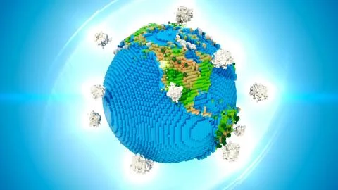 Stylized Earth illustration. 3d rendering Stock Illustration