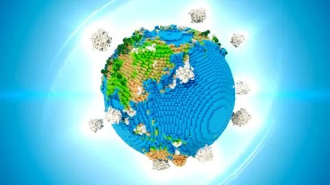 Stylized Earth illustration. 3d rendering Stock Illustration