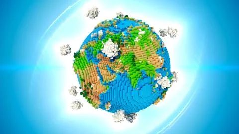 Stylized Earth illustration. 3d rendering Stock Illustration