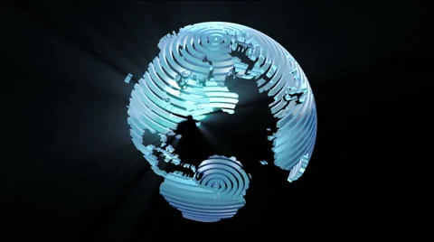 Stylized Earth Rotation Animation Vídeo Stock 40365548