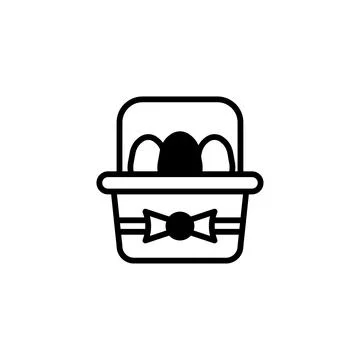 Stylized easter basket illustration conveying holiday cheer and simple desi.. Illustrazione stock