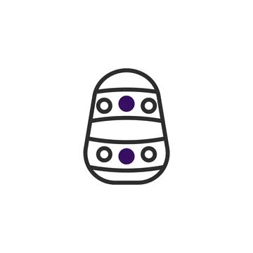Stylized easter egg design featuring a line art aesthetic with colorful acc.. Stock Illustration