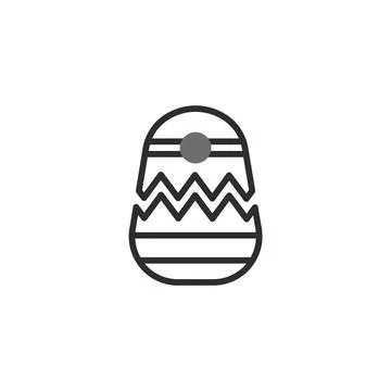 Stylized easter egg emblem depicting a cracked facade with decorative strip.. Stock Illustration