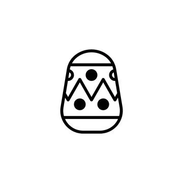 Stylized easter egg illustration featuring zigzag lines and polka dots crea.. Stock Illustration