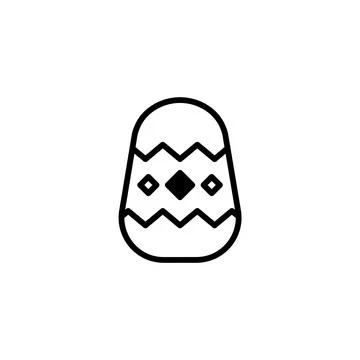 Stylized easter egg illustration showcasing clean line art with geometric p.. Illustrazione stock