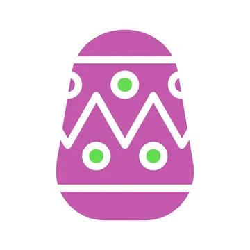 Stylized Easter Egg with Zigzag and Circle Design 스톡 일러스트
