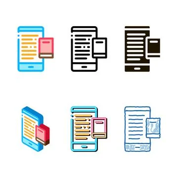 Stylized ebook icon vector outline Stock Illustration