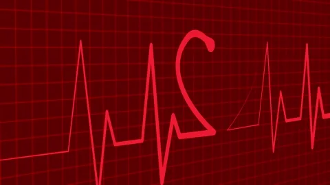 Stylized ECG Line with Heart Shape, A stylized electrocardiogram line with .. Vidéo 305165563