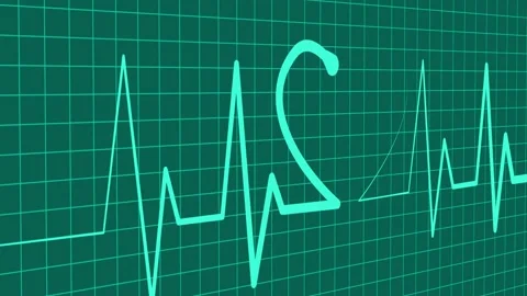 Stylized ECG Line with Heart Shape, A stylized electrocardiogram line with .. Vidéo 305165584