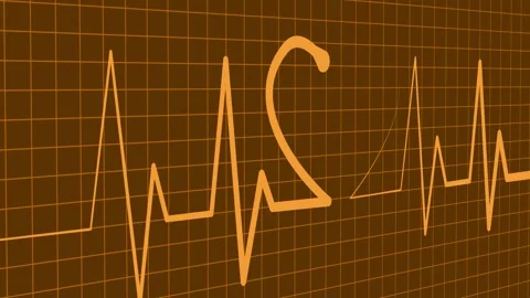 Stylized ECG Line with Heart Shape, A stylized electrocardiogram line with .. Vidéo 305165629