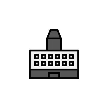 Stylized educational institution icon representing knowledge learning and a.. Stock Illustration