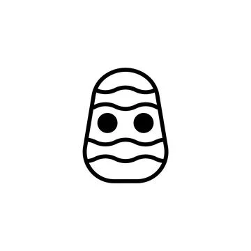 Stylized egg with wavy lines and circular spots creating a simple modern il.. Ilustração Stock