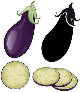 Stylized Eggplant Stock Illustration