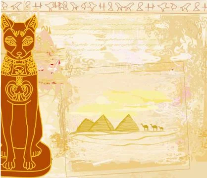 Stylized Egyptian cat Stock Illustration