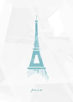 Stylized Eiffel Tower poster Stockillustratie