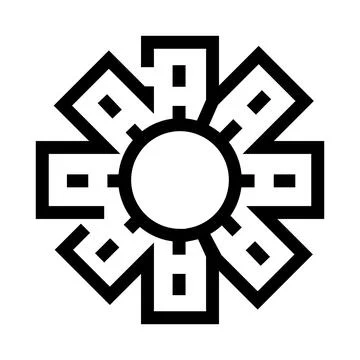 Stylized eight pointed asterisk symbol presenting a minimalist graphic design Stock Illustration