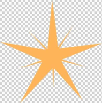 Stylized eight-pointed star emblem being presented on transparent background in Stock Illustration