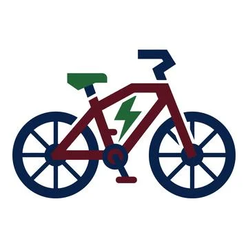 Stylized Electric Bicycle with Lightning Bolt Frame Vector Illustration Stock Illustration