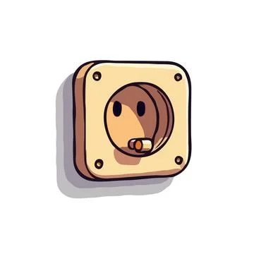 Stylized electric socket illustration creates playful energy concept for mo.. Stock Illustration