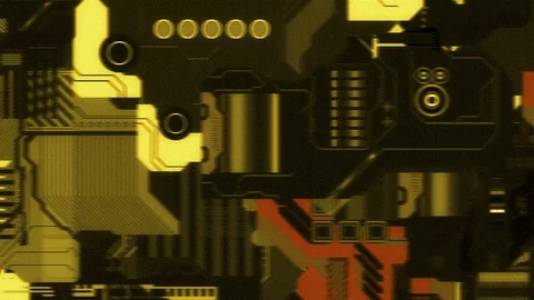 Stylized electronic components background. Seamless looping Stock Footage 129088022